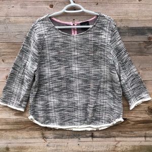 Anthropologie | W5 Fringe Black White Top XL